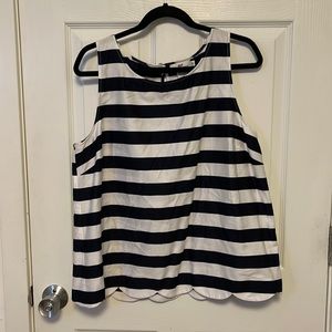 Vineyard Vines Nautical stripe scallop tank top